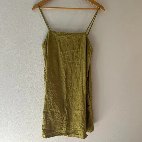 Madewell | Dresses | Goldie Mini Dress In 0 Linen Green Citrus Lime Madewell  Size 6 | Poshmark